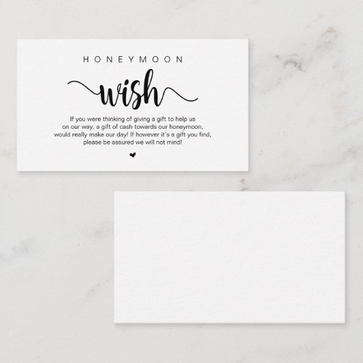 Modern Rustic Boerderij, Honeymoon Wish Informatiekaartje (Voorkant / Achterkant)