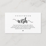 Modern Rustic Boerderij, Honeymoon Wish Informatiekaartje<br><div class="desc">Dit is het Moderne Rustic Boerderij ontwerp,  het Zwarte Minimalisme van het Manuscript,  lettertypefont,  de Kaart van de Omsluiting van de Bieden. U kunt de doopvontkleuren veranderen,  en uw trouwdetails in de passende doopvont/het schrijven toevoegen. #TeeshaDerrick</div>