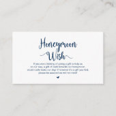 Modern Rustic Boerderij, Navy Blue Honeymoon Wish Informatiekaartje (Voorkant)