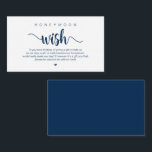 Modern Rustic Boerderij themed, Honeymoon Wish Enc Informatiekaartje<br><div class="desc">Dit is het Moderne Rustic-Boerderij ontwerp,  Navy Blue Script-minimalisme,  lettertypefoonton,  Kaart Wedding Enclosure. U kunt de doopvontkleuren veranderen,  en uw trouwdetails in de passende doopvont/het schrijven toevoegen. #TeeshaDerrick</div>