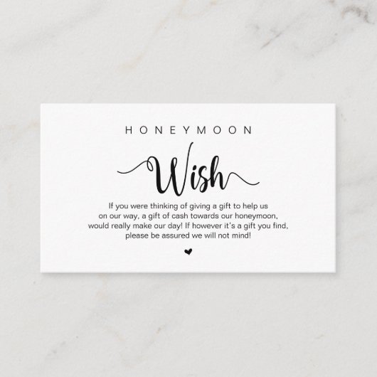 Modern Rustic Boerderij themed, Honeymoon Wish Enc Informatiekaartje (Voorkant)