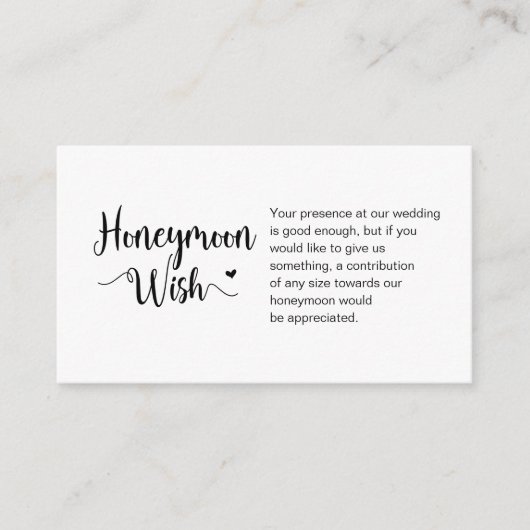 Modern Rustic Boerderij, zwart script, Honeymoon W Informatiekaartje (Voorkant)