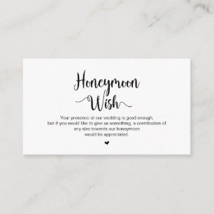 Modern Rustic Boerderij, zwart script, Honeymoon W Informatiekaartje