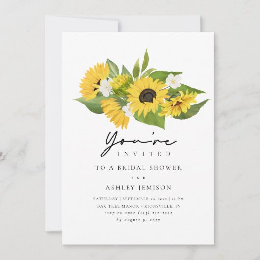 Modern Rustic Boho Sunflower Vrijgezellenfeest Kaart (Voorkant)