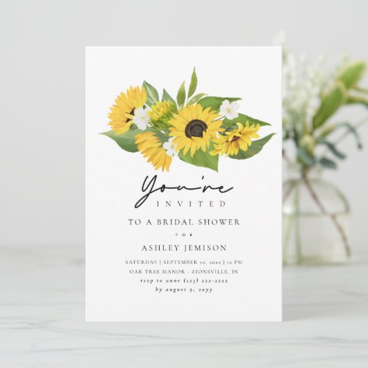 Modern Rustic Boho Sunflower Vrijgezellenfeest Kaart (Staand voorkant)