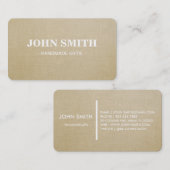 Modern Rustic brown Kraft Lenin Visitekaartje (Voorkant / Achterkant)