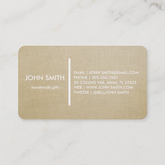 Modern Rustic brown Kraft Lenin Visitekaartje (Achterkant)