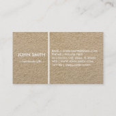 Modern Rustic brown Kraft Sand Paper Visitekaartje (Achterkant)