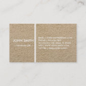 Modern Rustic brown Kraft Sand Paper Visitekaartje (Achterkant)