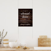 Modern Rustic, Bruiloftsprobediner Welkom Po Poster (Keuken)