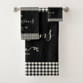 Modern Rustic Buffalo Check Plays Family Script Bad Handdoek (Insitu)
