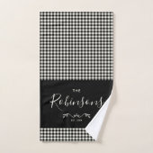 Modern Rustic Buffalo Check Plays Family Script Bad Handdoek (Handdoek)