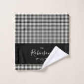 Modern Rustic Buffalo Check Plays Family Script Bad Handdoek (Wasdoekje)