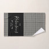 Modern Rustic Buffalo Check Plays Family Script Bad Handdoek (Handdoek)