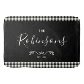 Modern Rustic Buffalo Check Plays Family Script Badmat (Voorkant)