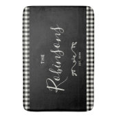 Modern Rustic Buffalo Check Plays Family Script Badmat (Voorkant Verticaal)