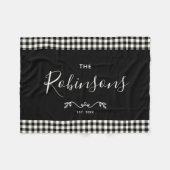 Modern Rustic Buffalo Check Plays Family Script Fleece Deken (Voorkant (Horizontaal))