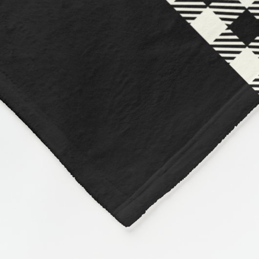 Modern Rustic Buffalo Check Plays Family Script Fleece Deken (Hoek)