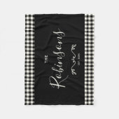 Modern Rustic Buffalo Check Plays Family Script Fleece Deken (Voorkant)