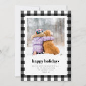 Modern Rustic Buffalo Pset Foto Feestdagenkaart (Voorkant)