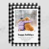 Modern Rustic Buffalo Pset Foto Feestdagenkaart (Voorkant / Achterkant)