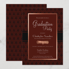 Modern Rustic Burgundy Copper Afstuderen P Kaart