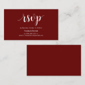 Modern Rustic, Burgundy script, online RSVP Informatiekaartje (Voorkant / Achterkant)