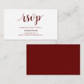 Modern Rustic, Burgundy script, online RSVP Informatiekaartje (Voorkant / Achterkant)