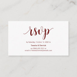 Modern Rustic, Burgundy script, online RSVP Informatiekaartje