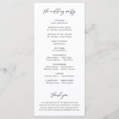 Modern Rustic Calligraphy Wedding Ceremony Program Programmakaart (Achterkant)