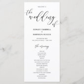 Modern Rustic Calligraphy Wedding Ceremony Program Programmakaart (Voorkant)