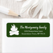 Modern Rustic Campfire & Family Name Etiket (Insitu)