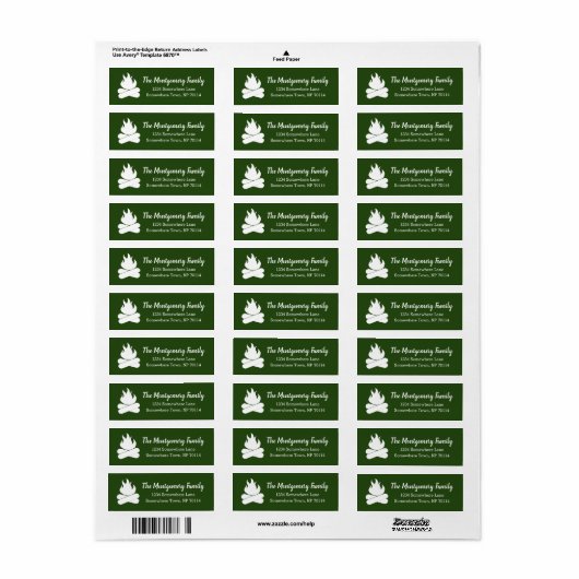 Modern Rustic Campfire & Family Name Etiket (Full Sheet)