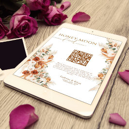 Modern Rustic Cash Honeymoon Fund QR Code Wedding Poster