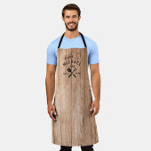 Modern Rustic Chef BEST DAD EVER Custom Wood Adult Schort (Gedragen)