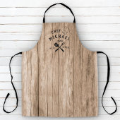 Modern Rustic Chef BEST DAD EVER Custom Wood Adult Schort