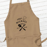 Modern Rustic Chef BEST PAPA OOIT Vaderdag Standaard Schort<br><div class="desc">Retro cool gepersonaliseerd "BEST PAPA EVER" bq apron in een logo-stijl typografisch ontwerp met de naam van vader of opa naast het pet van een chef-kok. Geweldig geschenk voor Vaderdag of een unieke verjaardagscadeau voor de Papa die van barbeque houdt.</div>