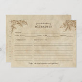 Modern Rustic Coffee Plant Bonen Quote Recept Kaar Informatiekaartje (Voorkant / Achterkant)