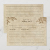 Modern Rustic Coffee Plant Bonen Recept Kaart (Voorkant / Achterkant)