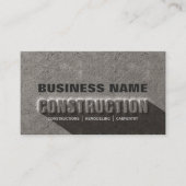 Modern Rustic Concrete Rock Text Construction Visitekaartje (Voorkant)