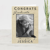 Modern Rustic Congrats Afstuderen Afstuderen Foto Kaart (Voorkant)