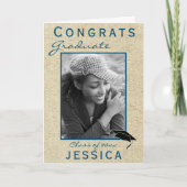 Modern Rustic Congrats Afstuderen Afstuderen Foto Kaart (Voorkant)