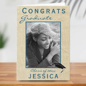 Modern Rustic Congrats Afstuderen Afstuderen Foto Kaart