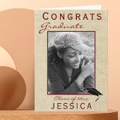 Modern Rustic Congrats Afstuderen Afstuderen Foto Kaart