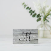 Modern Rustic Country Barn Monogram Script Visitekaartje (Staand voorkant)