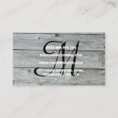 Modern Rustic Country Barn Monogram Script Visitekaartje (Achterkant)