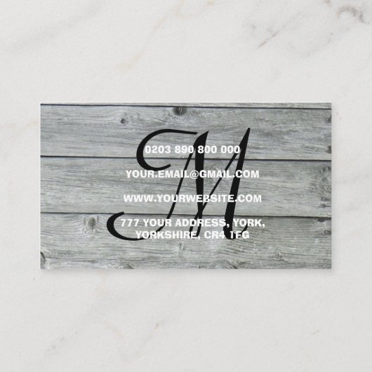 Modern Rustic Country Barn Monogram Script Visitekaartje (Achterkant)