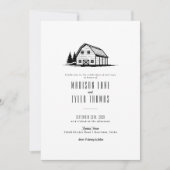 Modern Rustic Country White Barn Wedding Kaart (Voorkant)