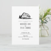 Modern Rustic Country White Barn Wedding Kaart (Staand voorkant)