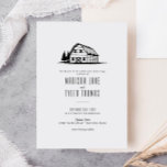 Modern Rustic Country White Barn Wedding Kaart<br><div class="desc">Modern Rustic Country White Barn Wedding Invitation</div>